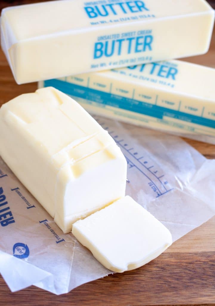 stick of butter sliced