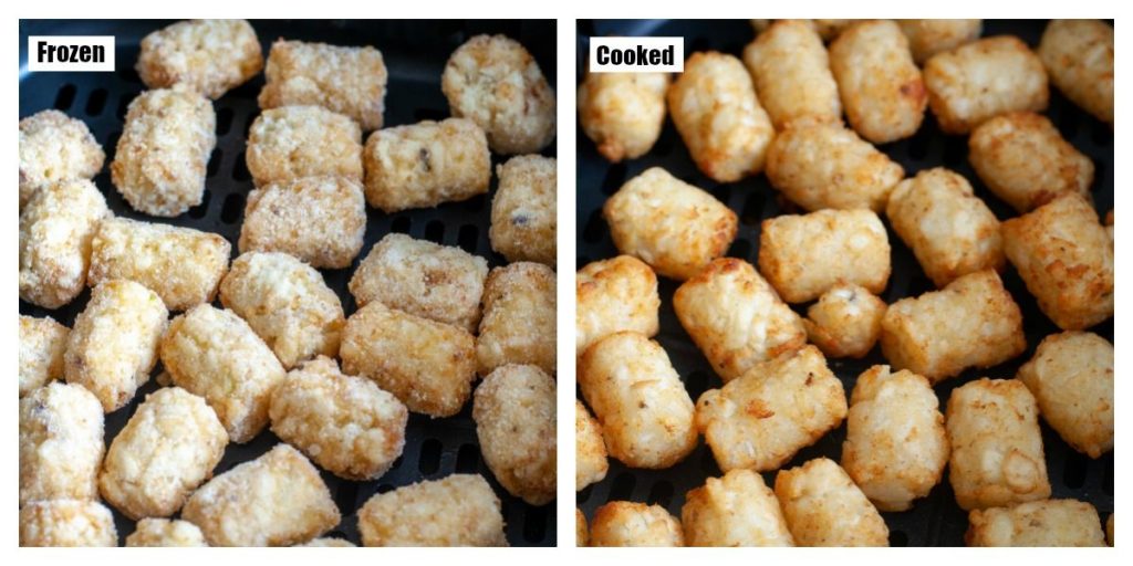 Frozen tator tots and cooked