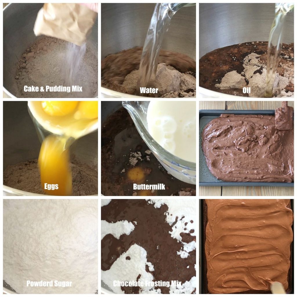 Steps to making sheet cake
