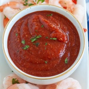 Cocktail sauce in a bowl