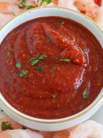 Cocktail sauce in a bowl