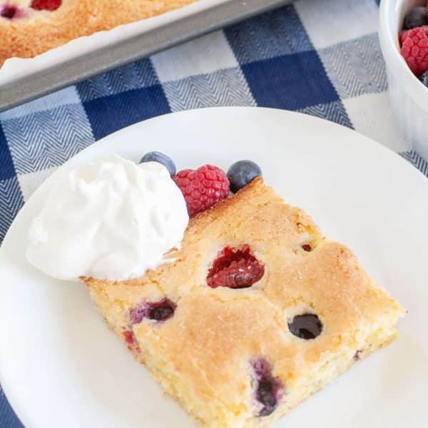 sheet cake on a plate