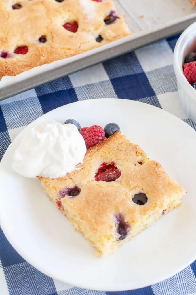 sheet cake on a plate