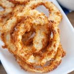 Onion rings on plate