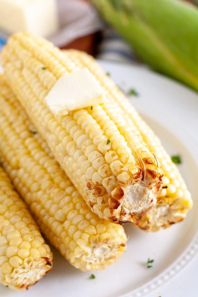 corn on the cob with butter on top