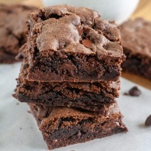 Brownies stacked on each other
