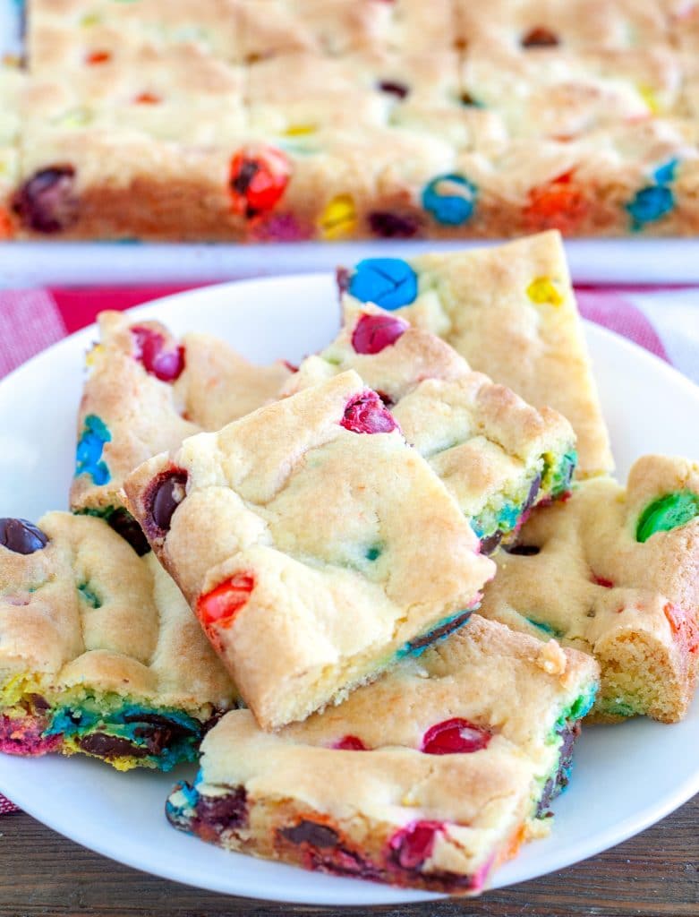 Cake Mix Cookie Bars on a plate