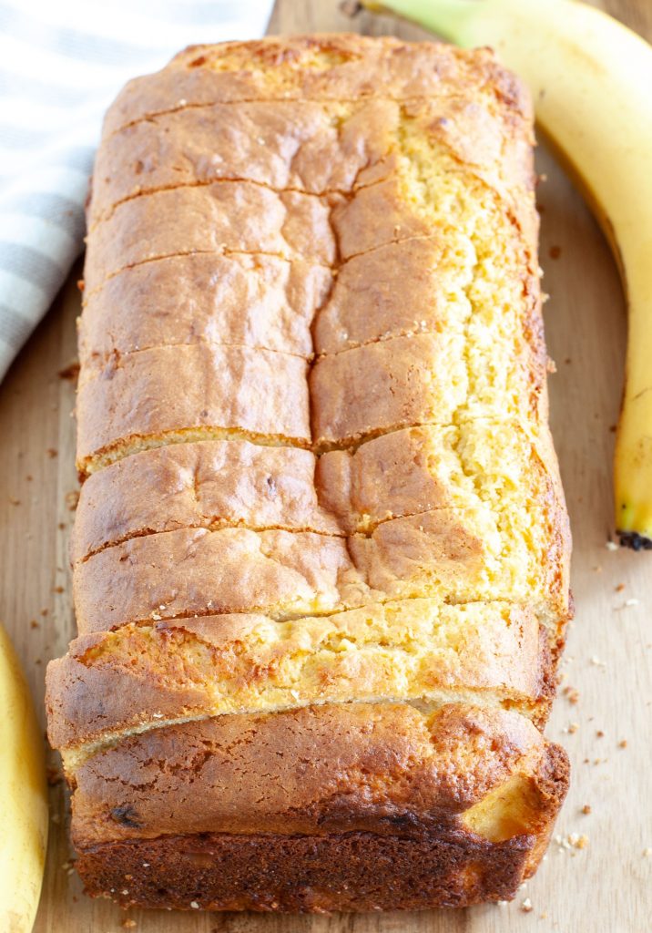 Sliced banana bread