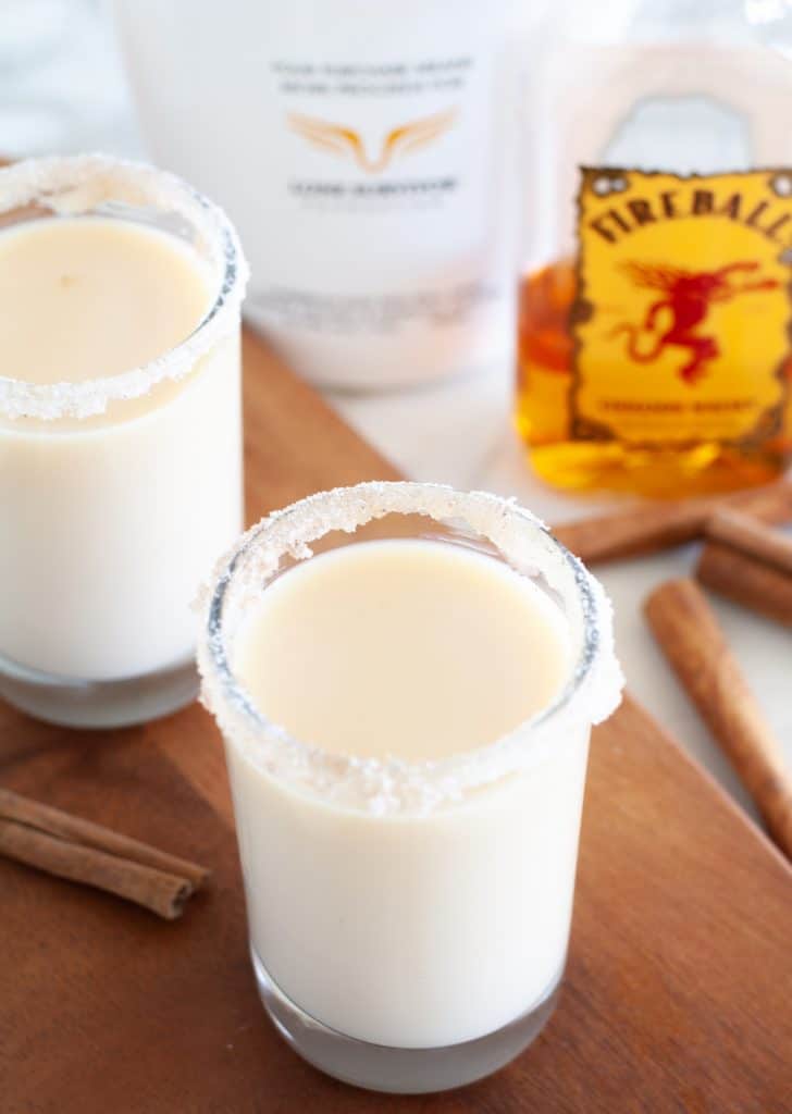 shot glass with rumchata with fireball