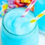 Blue slushie in glass