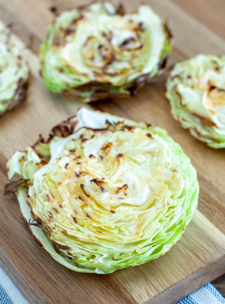 roasted cabbage steak on a plate