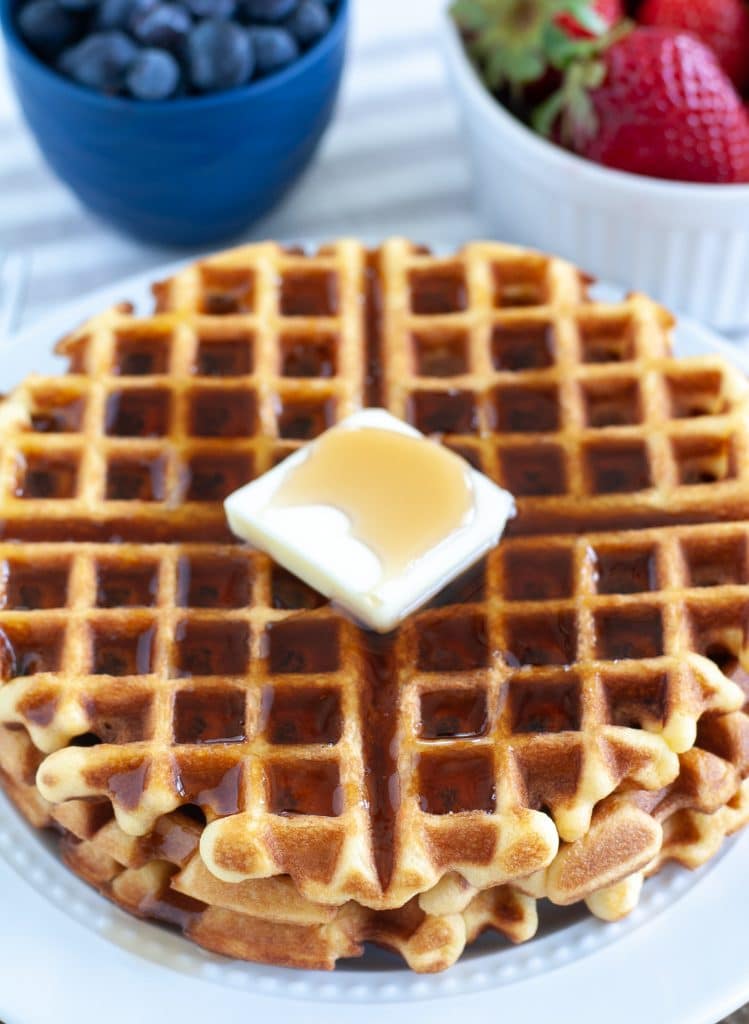 waffles with a pat of butter