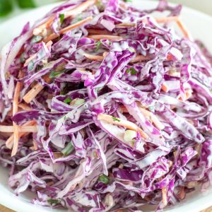 cabbage slaw on a plate