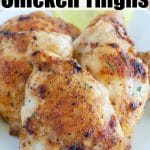 Chicken thighs on a plate