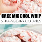 Plate of strawberry cake mix cookies.