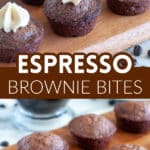 Plate of espresso brownie bites.