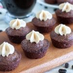 Brownie bites on tables.