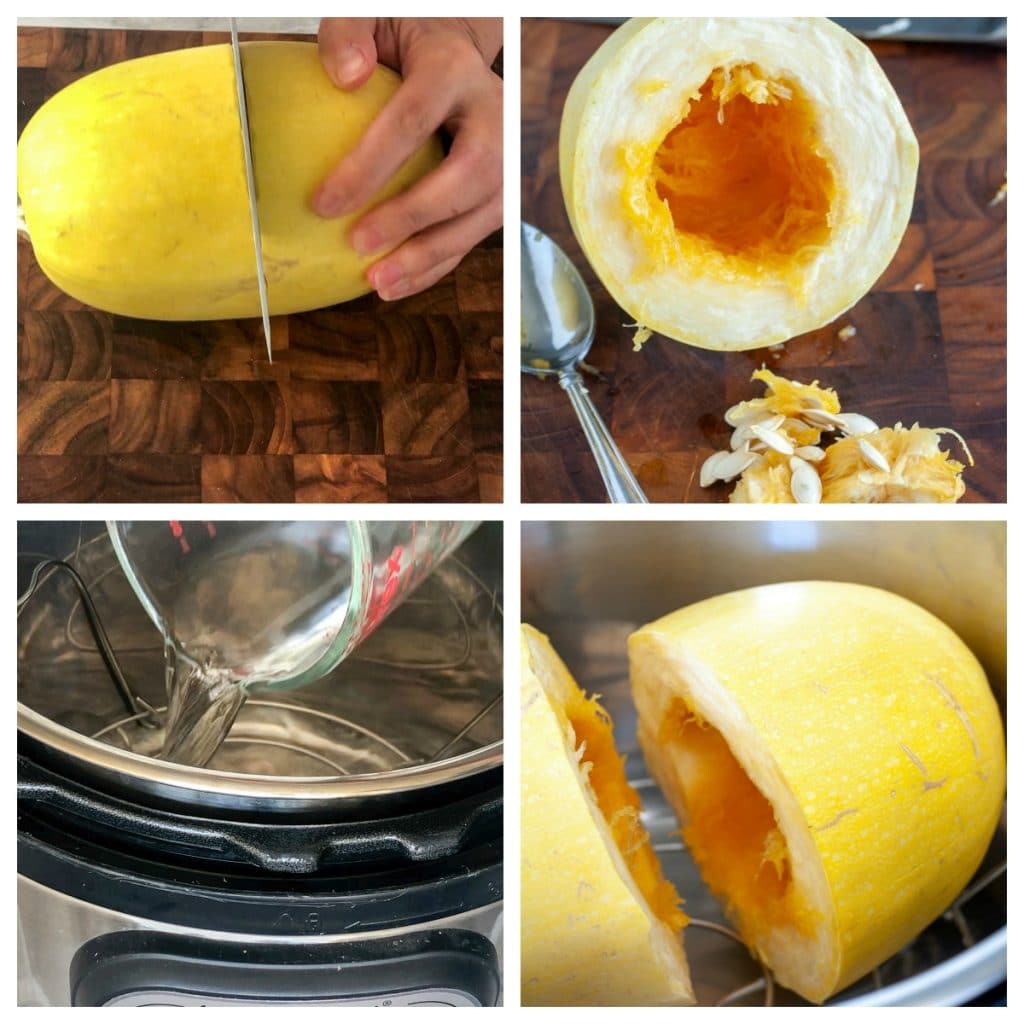 Spaghetti squash cut in instant pot