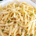 Bowl of fettuccini.