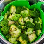 Broccoli in a steamer basket