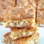 Cookie bars stacked on each other pin