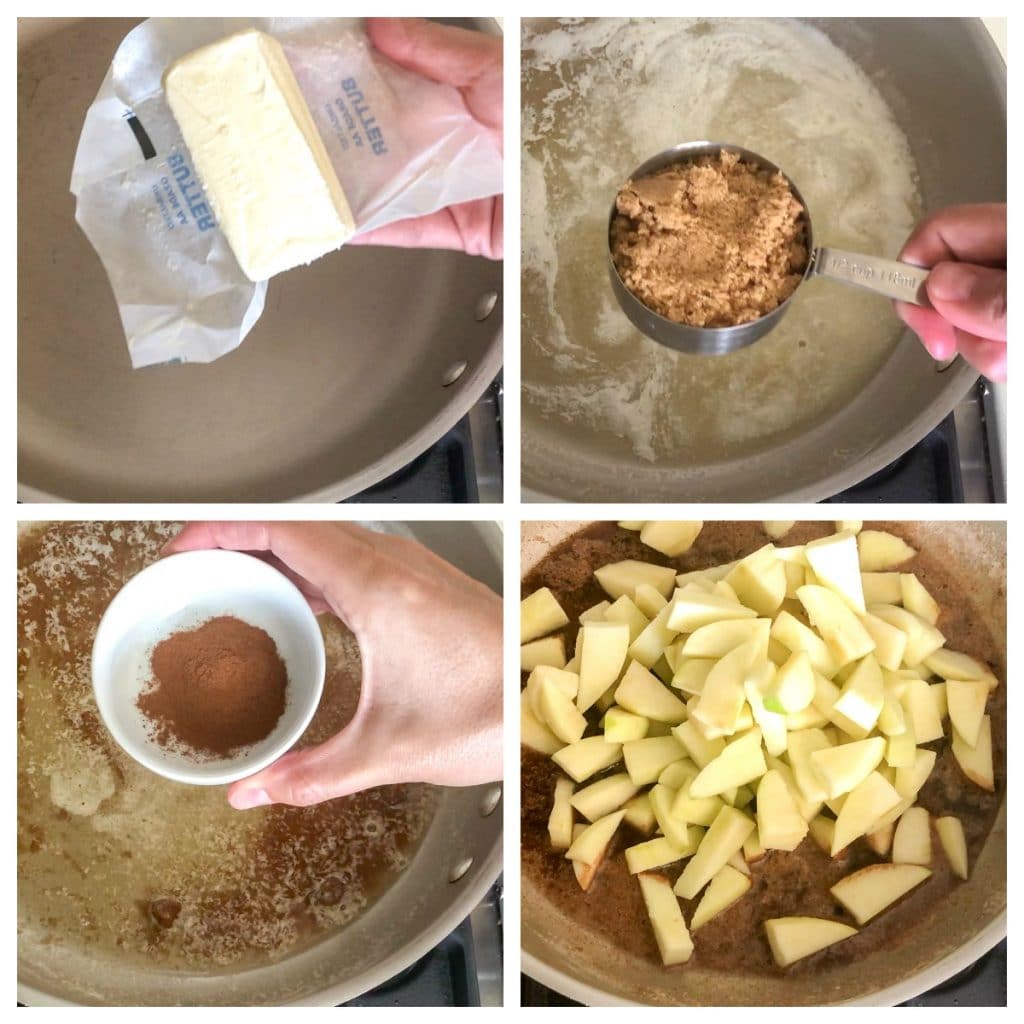 butter, brown sugar, cinnamon apples