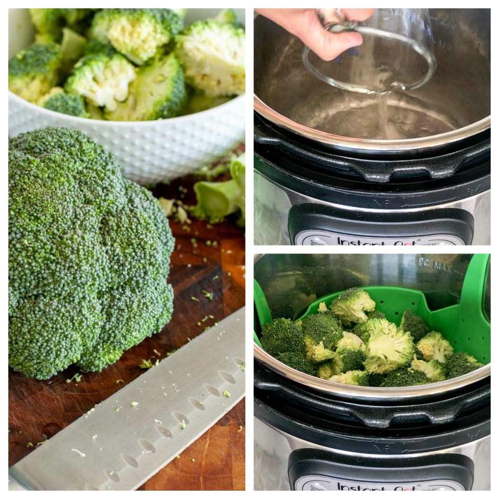 Broccoli beside instant pot