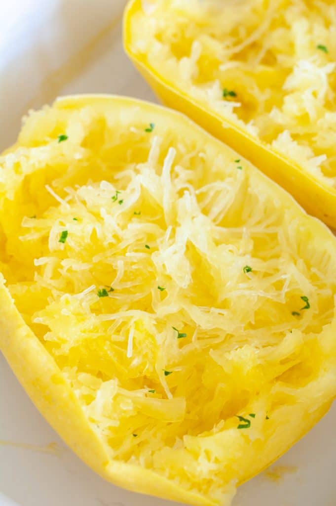 spaghetti squash in baking dish