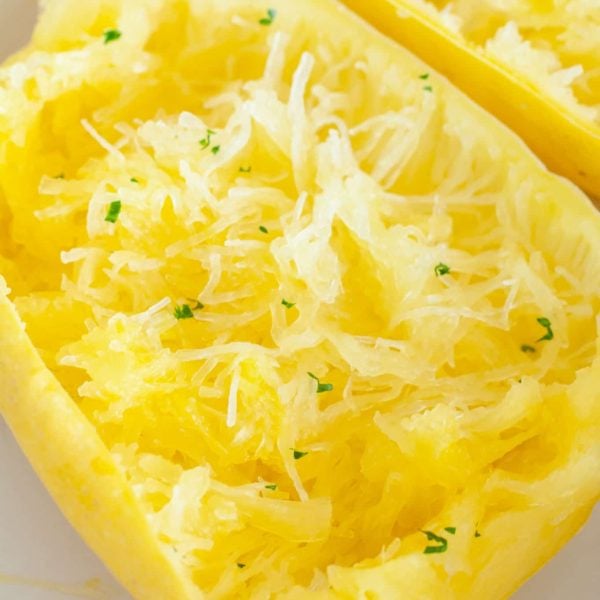 Cooked spaghetti squash.