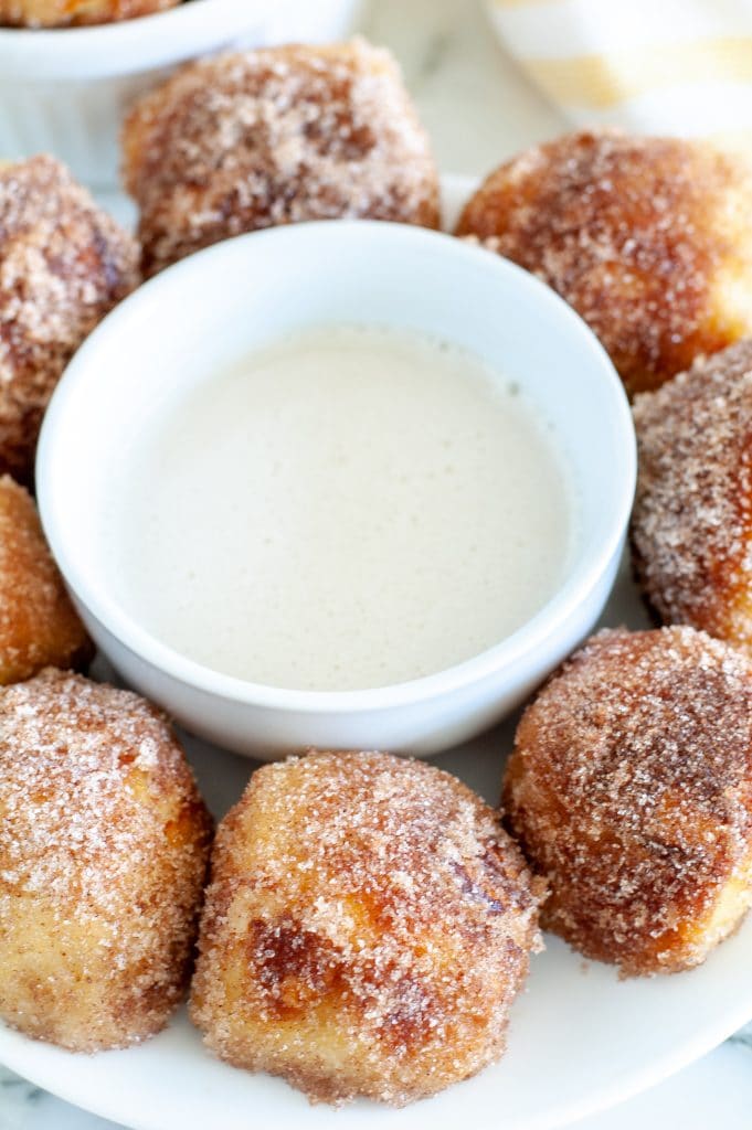 Pretzel bites on a plate