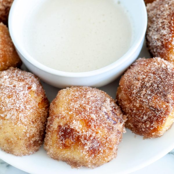 Pretzel bites on plate