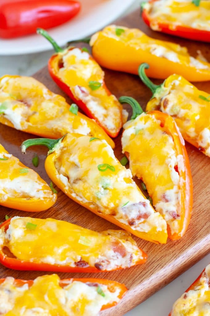 Stuffed mini peppers on a plate