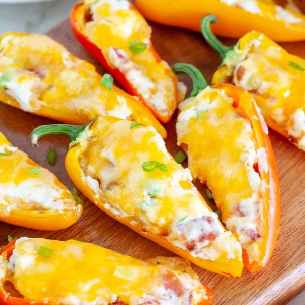 Stuffed mini peppers on a plate