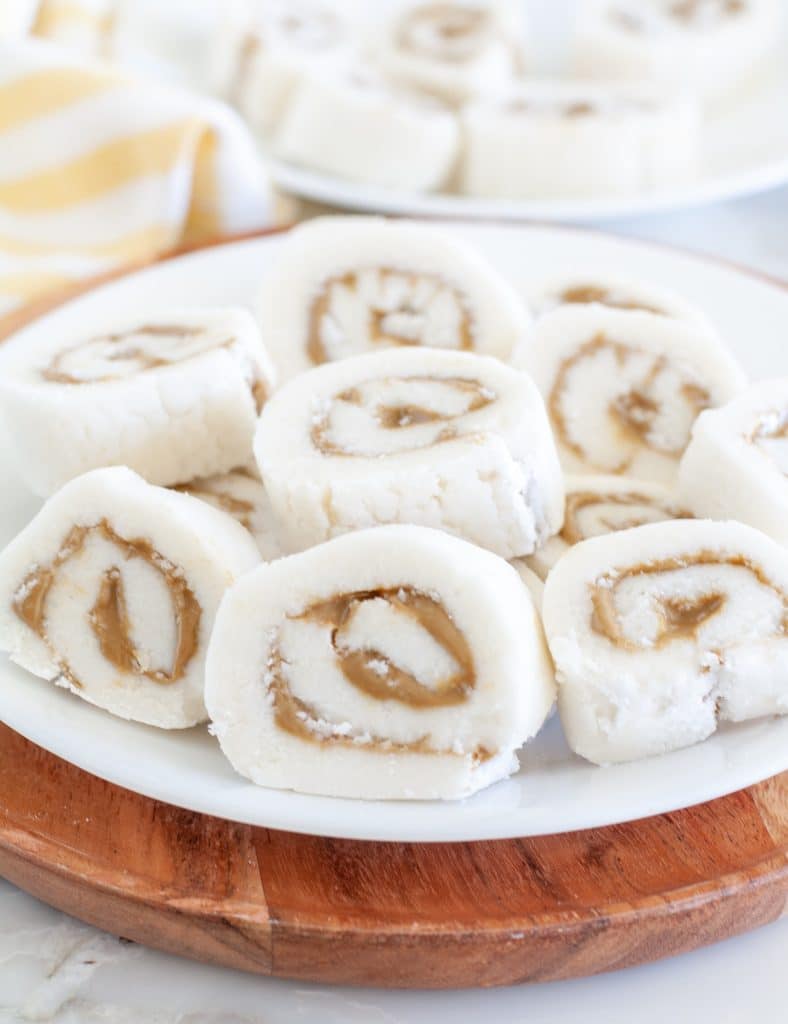 Pinwheel candy on a plate