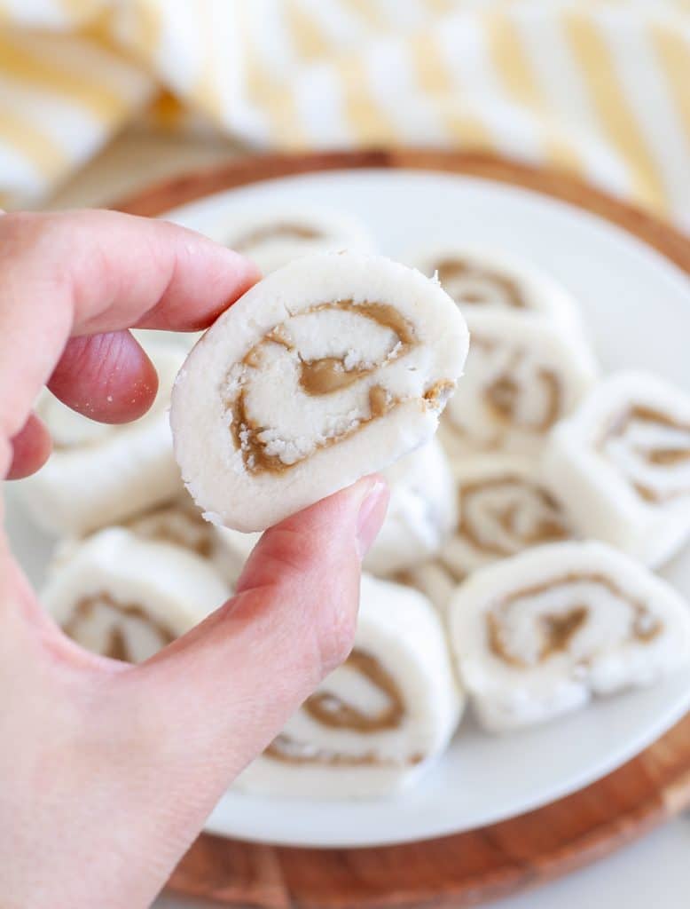 Hand holding potato candy