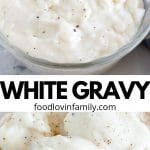 Gravy in a bowl pin for pinterest