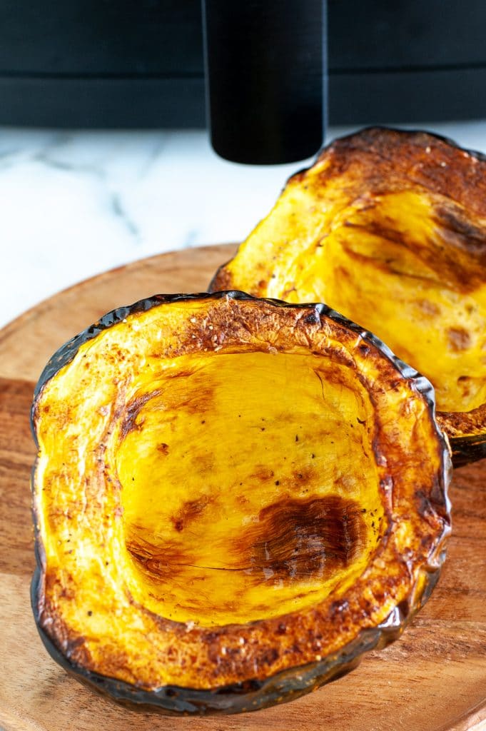 Roasted acorn squash on a plate