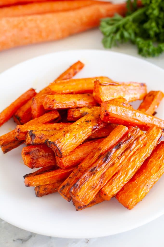 Roasted carrots on a plate