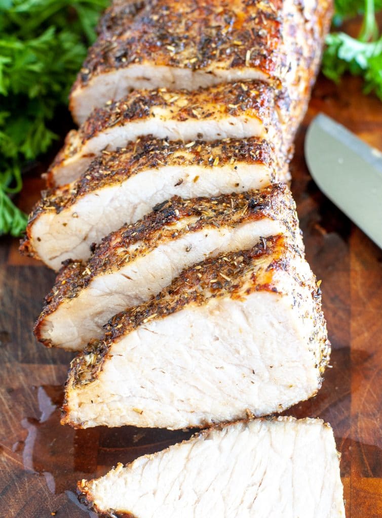 Pork loin sliced 