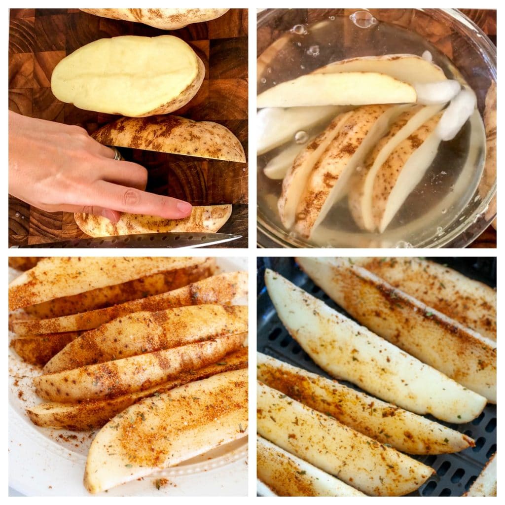 potato wedges in air fryer basket