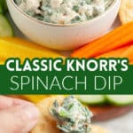 Bowl of Knorr spinach dip.
