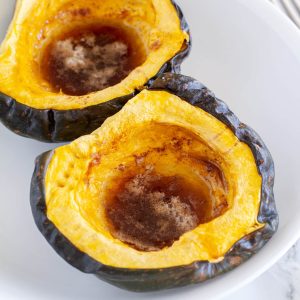 Cooked squash on a plate.