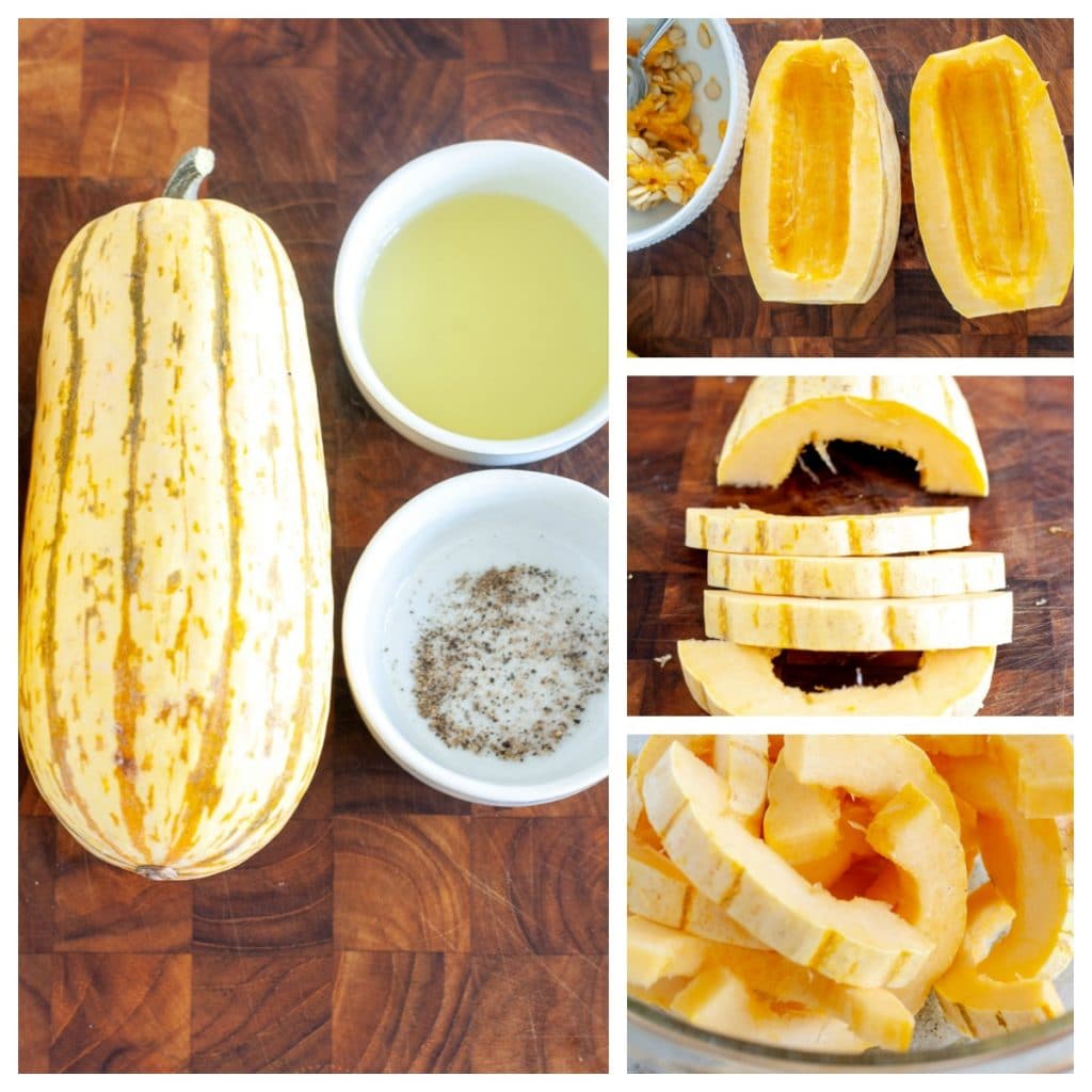 Delicata squash, oil, salt and pepper