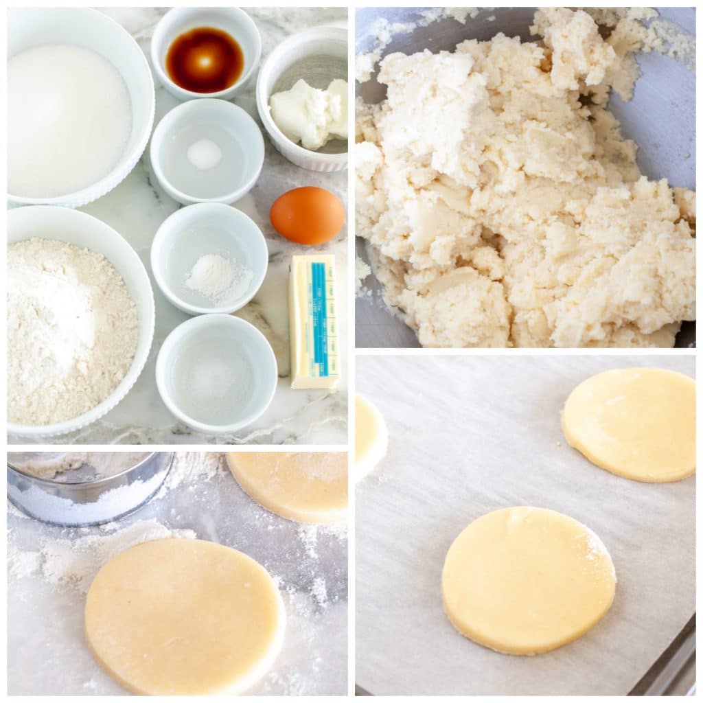 Cookie dough cut into circles