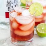 Cranberry vodka cocktail in glass