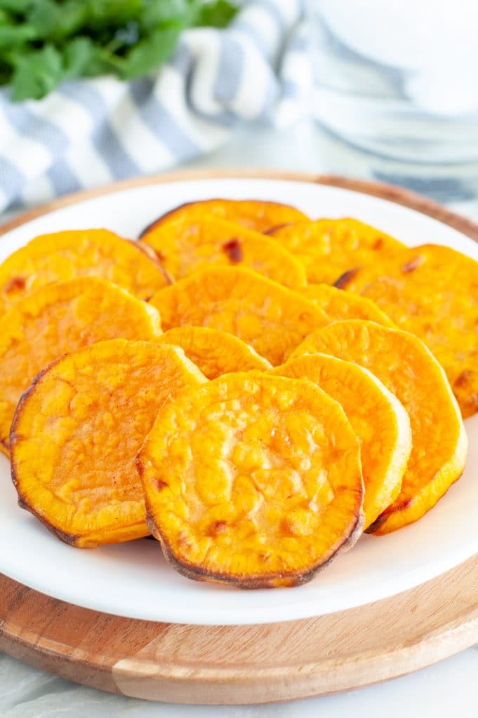 sweet potato slices on a plate