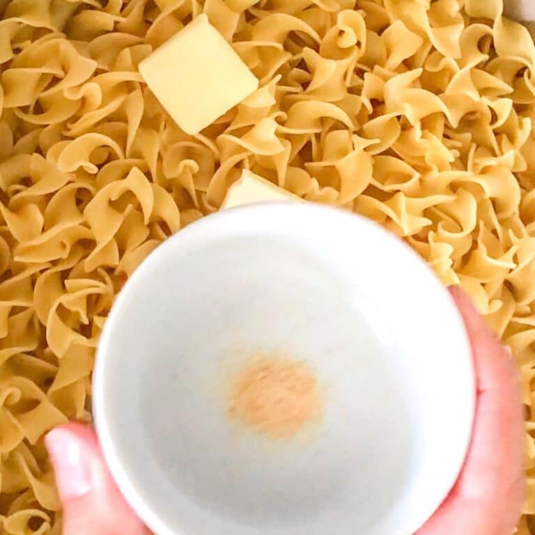 buttered bowtie noodles