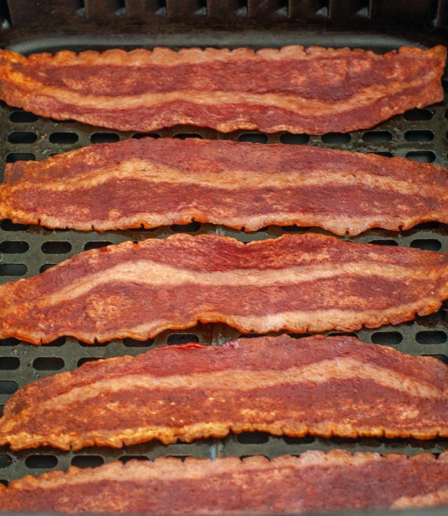 Cooked bacon in air fryer