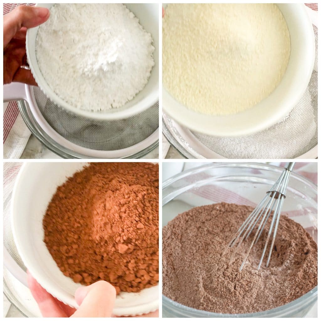 powdered sugar, powdered milk, cocoa powder