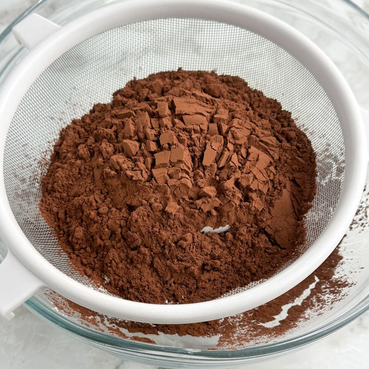 Sifter with cocoa powder.